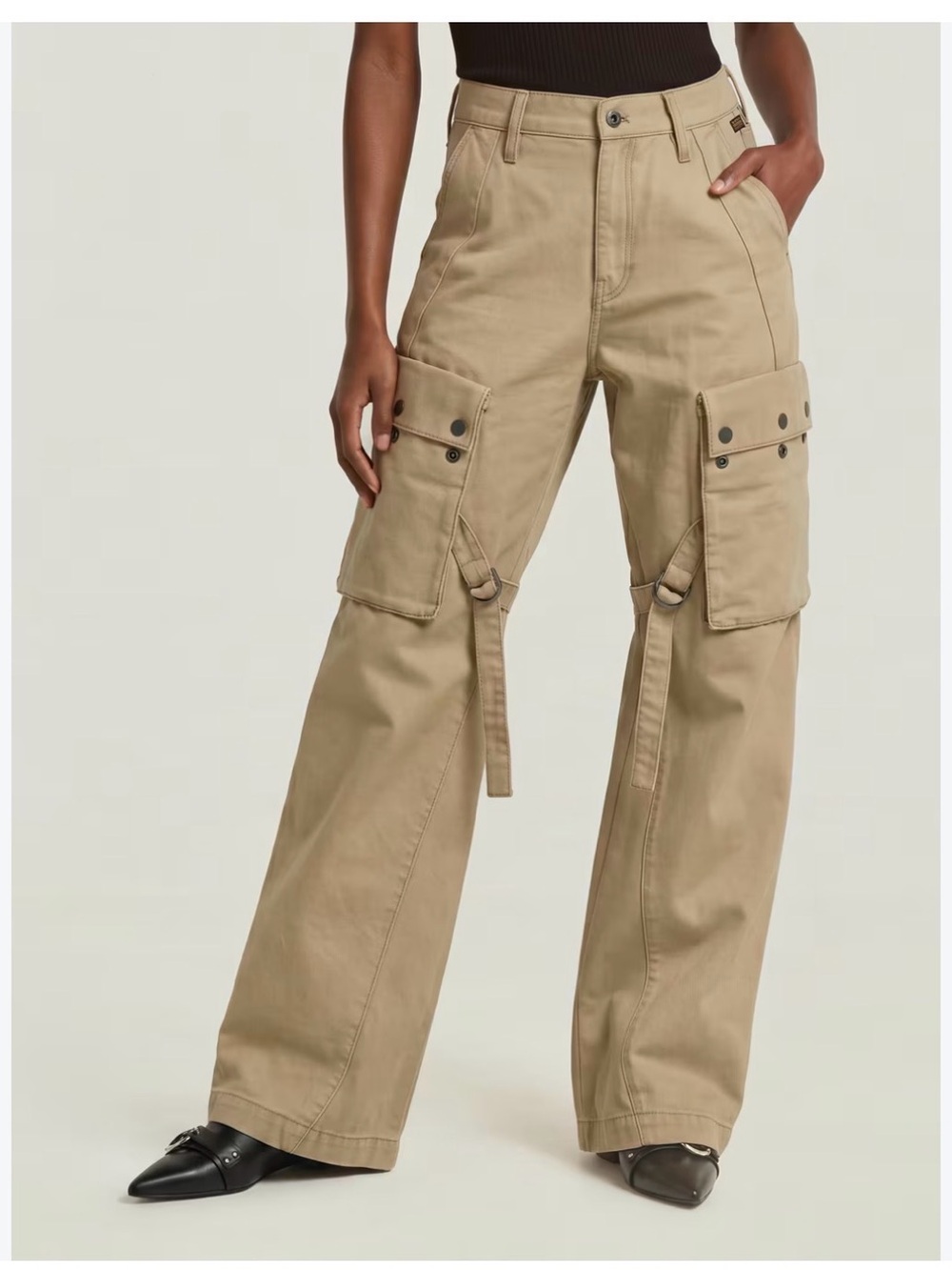 G-Star Wide-Leg Cargo Pants in Khaki
